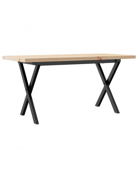 Tavolino Salotto Telaio a X 100x50x45,5cm Massello Pino e Ghisa