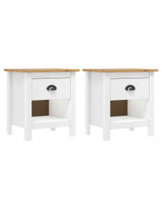 Comodini Hill 2 pz 46x35x49,5 cm Legno Massello di Pino 2