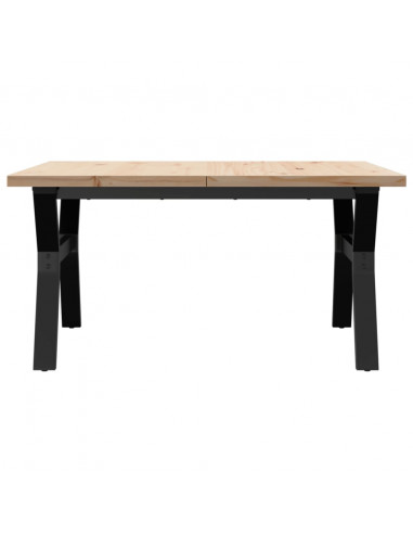 Tavolino Salotto Telaio a Y 90x90x45,5cm Massello Pino e Ghisa