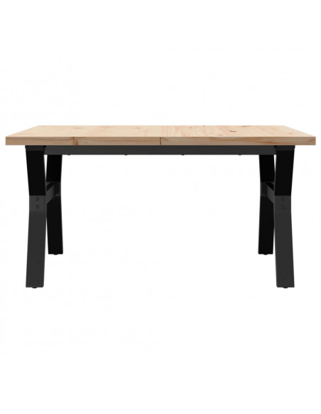 Tavolino Salotto Telaio a Y 90x90x45,5cm Massello Pino e Ghisa