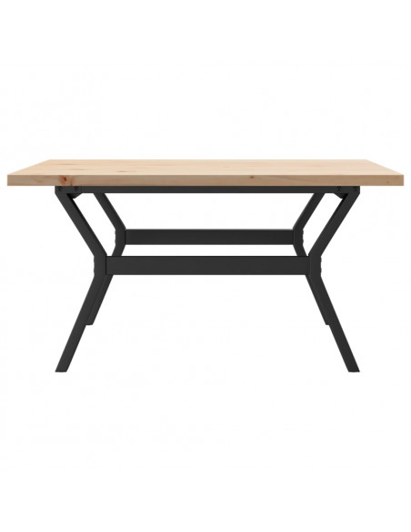 Tavolino Salotto Telaio a Y 90x90x45,5cm Massello Pino e Ghisa