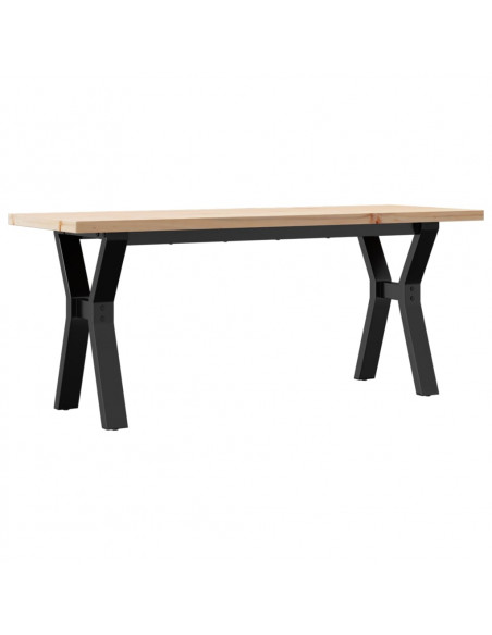 Tavolino Salotto Telaio a Y 110x40x45,5cm Massello Pino e Ghisa