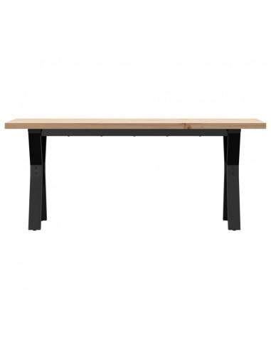 Tavolino Salotto Telaio a Y 110x40x45,5cm Massello Pino e Ghisa