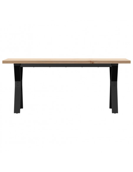 Tavolino Salotto Telaio a Y 110x40x45,5cm Massello Pino e Ghisa