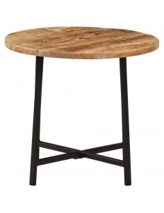 Tavolo da Salotto 45x45x40cm in Legno Massello di Mango e Ferro 2