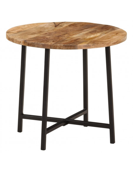 Tavolo da Salotto 45x45x40cm in Legno Massello di Mango e Ferro