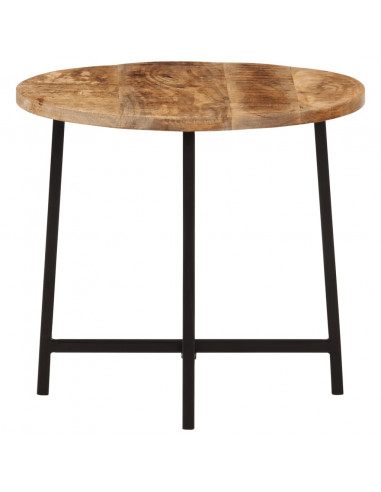 Tavolo da Salotto 45x45x40cm in Legno Massello di Mango e Ferro