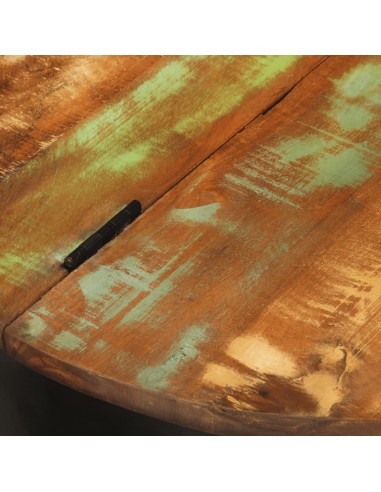 Tavolino da Salotto Nero 50x27 cm in Legno Massello di Recupero