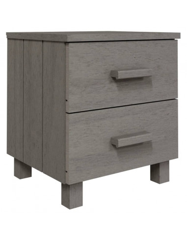 Comodino HAMAR Grigio Chiaro 40x35x44,5 cm in Legno di Pino