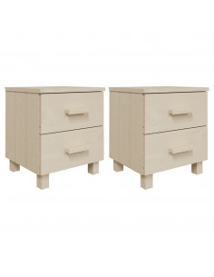 Comodini HAMAR 2 pz Miele 40x35x44,5 cm Legno Massello di Pino 2
