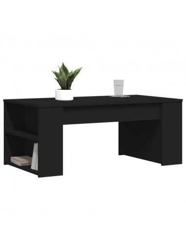 Tavolino da Salotto Nero 102x55x42 cm in Legno Multistrato