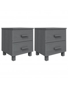 Comodini HAMAR 2 pz Grigio Scuro 40x35x44,5 cm in Legno di Pino 2