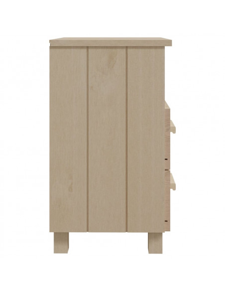 Comodini HAMAR 2 pz Miele 40x35x62 cm Legno Massello di Pino