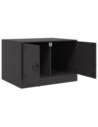 Tavolino da Salotto Nero 67x50x44 cm in Acciaio