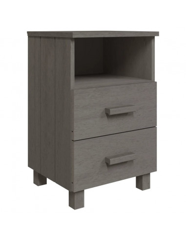 Comodini HAMAR 2 pz Grigio Chiaro 40x35x62 cm Legno di Pino