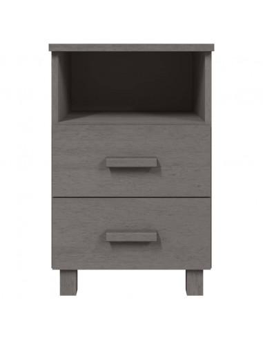 Comodini HAMAR 2 pz Grigio Chiaro 40x35x62 cm Legno di Pino