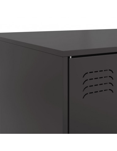 Tavolino da Salotto Nero 67x50x44 cm in Acciaio