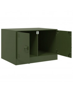 Tavolino da Salotto Verde Oliva 67x50x44 cm in Acciaio 2