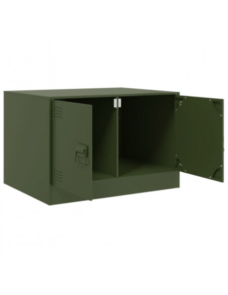 Tavolino da Salotto Verde Oliva 67x50x44 cm in Acciaio