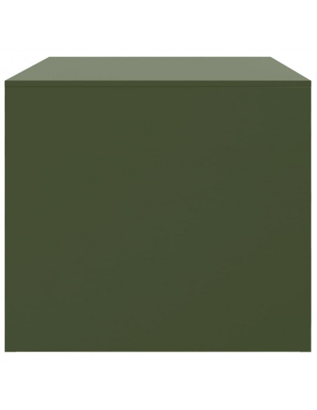 Tavolino da Salotto Verde Oliva 67x50x44 cm in Acciaio