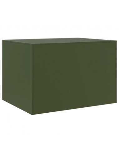Tavolino da Salotto Verde Oliva 67x50x44 cm in Acciaio