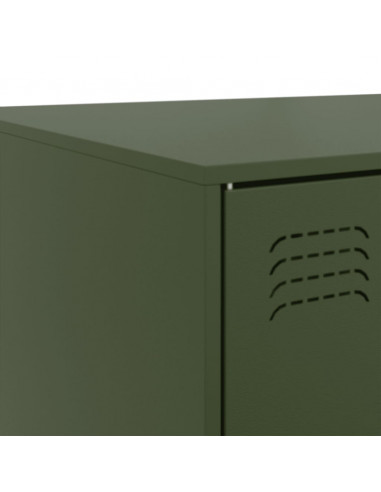 Tavolino da Salotto Verde Oliva 67x50x44 cm in Acciaio