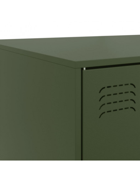 Tavolino da Salotto Verde Oliva 67x50x44 cm in Acciaio