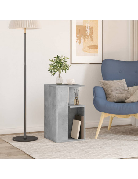 Tavolino Grigio Cemento 35x35x60 cm in Legno Multistrato