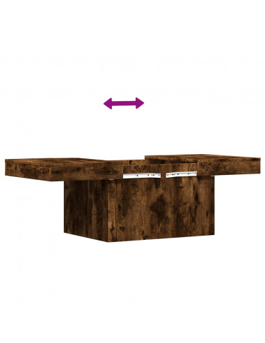 Tavolino da Salotto Rovere Fumo 80x55x40 cm Legno Multistrato