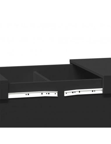 Tavolino da Salotto Nero 100x55x40 cm in Legno Multistrato