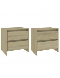 Comodini 2 pz Rovere Sonoma 45x34,5x44,5 cm in Truciolato 2