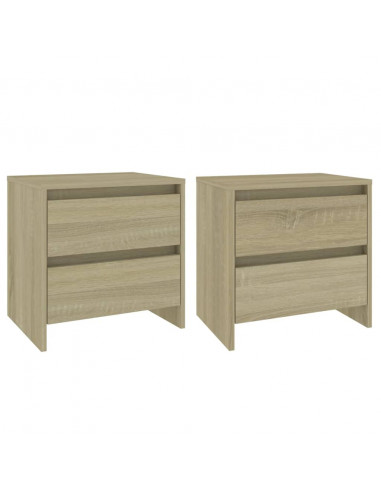 Comodini 2 pz Rovere Sonoma 45x34,5x44,5 cm in Truciolato