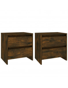 Comodini 2 pz Rovere Fumo 45x34,5x44,5 cm in Truciolato 2