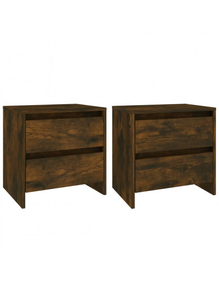 Comodini 2 pz Rovere Fumo 45x34,5x44,5 cm in Truciolato