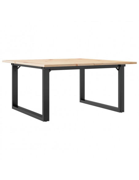 Tavolino da Salotto Telaio a O 90x90x45cm Massello Pino e Ghisa