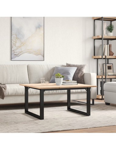 Tavolino da Salotto Telaio a O 90x90x45cm Massello Pino e Ghisa