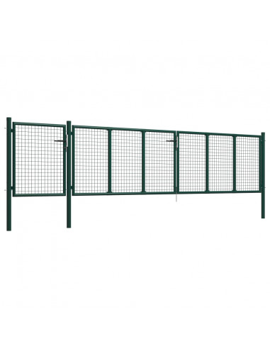 Cancello per Giardino in Acciaio 500x100 cm Verde
