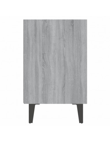 Comodino con Gambe in Metallo Grigio Sonoma 40x30x50 cm