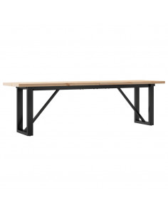 Tavolino Salotto Telaio a O 160x40x45,5cm Massello Pino e Ghisa 2
