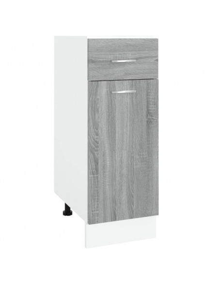 Mobile con Cassetto Grigio Sonoma 30x46x81,5 Legno Multistrato