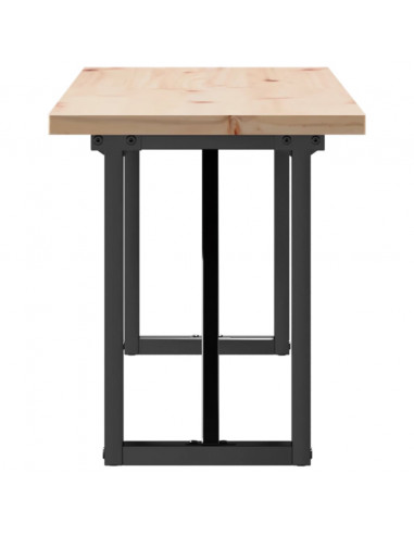 Tavolino Salotto Telaio a O 160x40x45,5cm Massello Pino e Ghisa