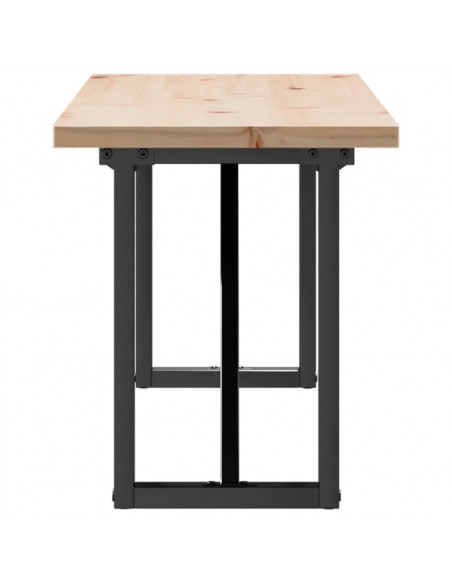 Tavolino Salotto Telaio a O 160x40x45,5cm Massello Pino e Ghisa