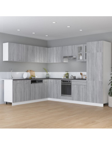 Mobile con Cassetto Grigio Sonoma 30x46x81,5 Legno Multistrato