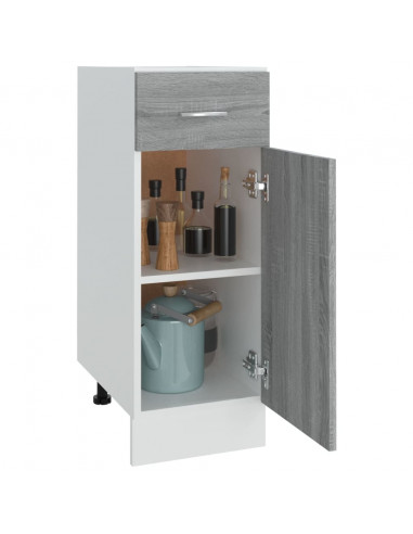 Mobile con Cassetto Grigio Sonoma 30x46x81,5 Legno Multistrato