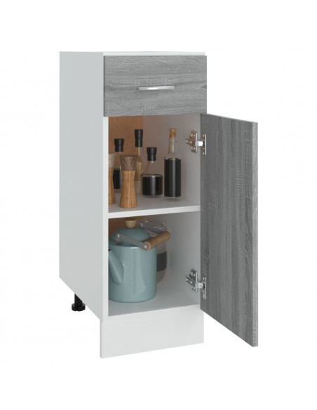 Mobile con Cassetto Grigio Sonoma 30x46x81,5 Legno Multistrato