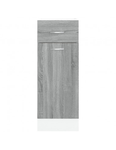Mobile con Cassetto Grigio Sonoma 30x46x81,5 Legno Multistrato