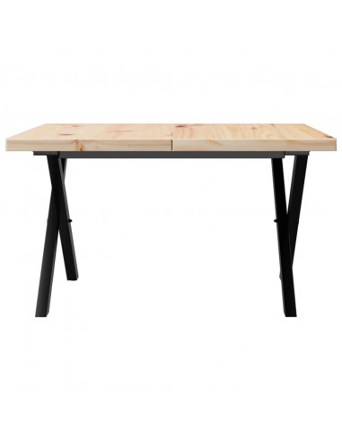 Tavolino Salotto Telaio a X 60x60x40,5cm Massello Pino e Ghisa