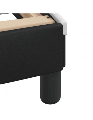 Letto con Materasso Nero e Bianco 120x200 cm in Similpelle