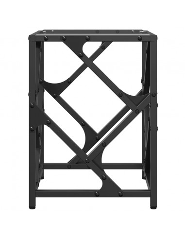 Tavolino Salotto con Piano Vetro Trasparente 30x30x41cm Acciaio