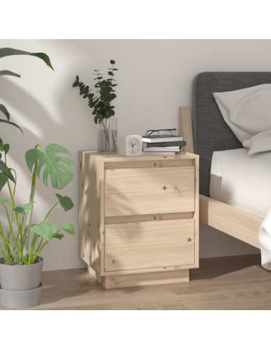 Comodini 2 pz 40x35x50 cm in Legno Massello di Pino